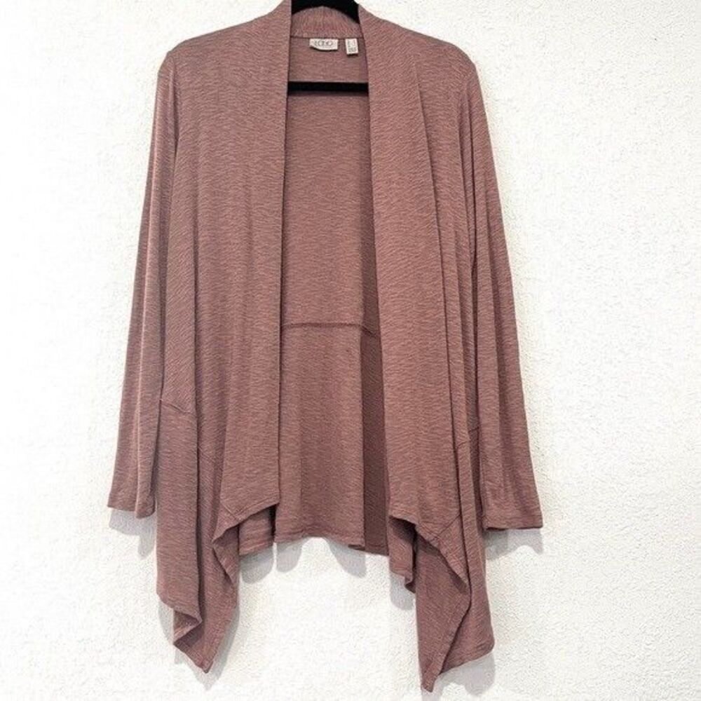 LOGO by Lori Goldstein Womens Dark Dusty Pink Open Cardigan Size Medium